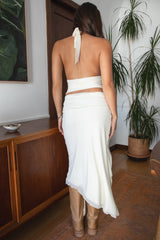 ALMEDA Mesh Print Halter Top & Maxi Skirt Set