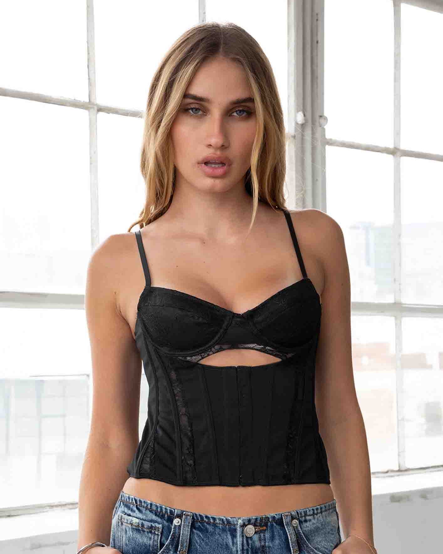 Evie Stretch Lace Corset Top