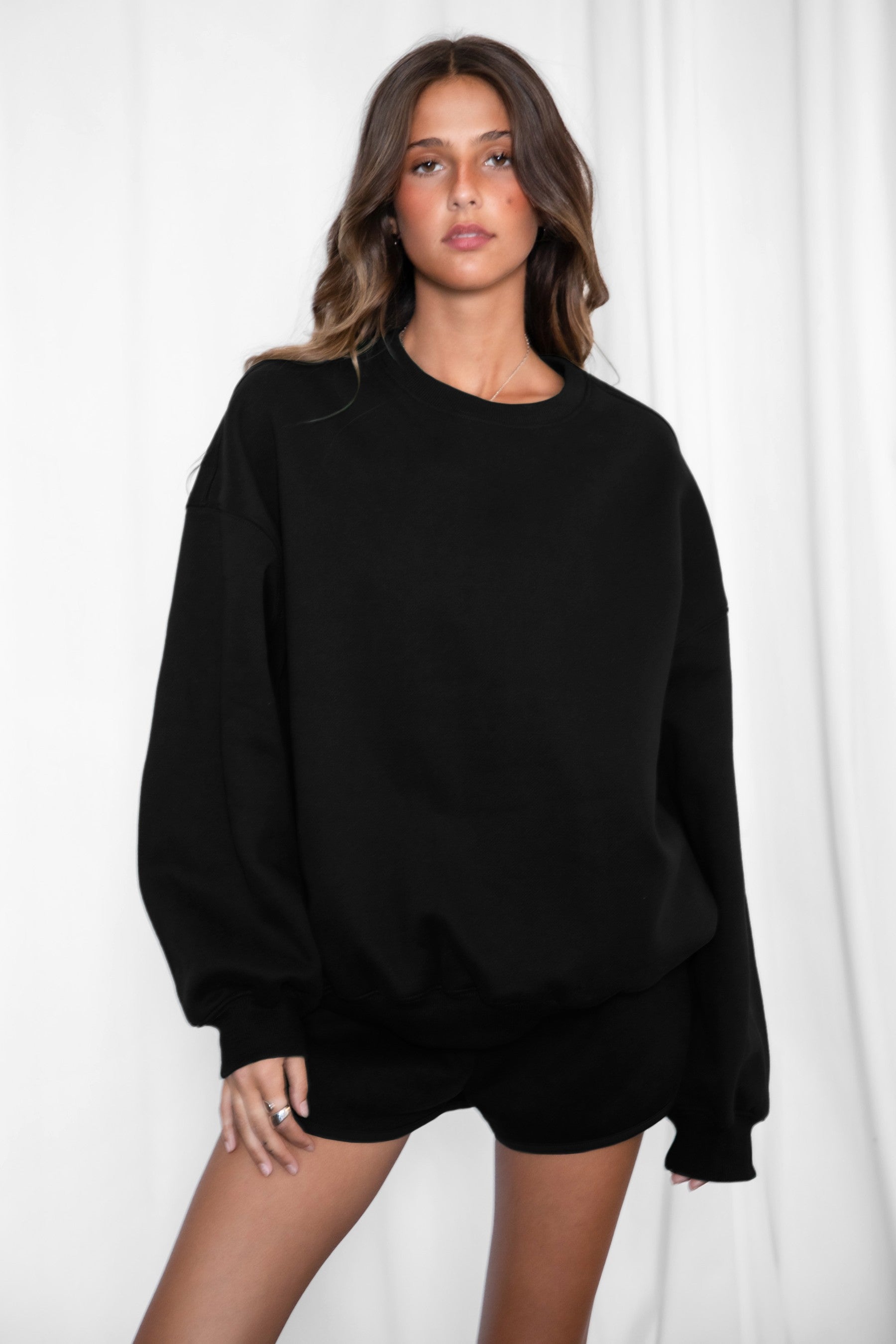 Varsity Plush Fleece Crew Neck Sweatshirt