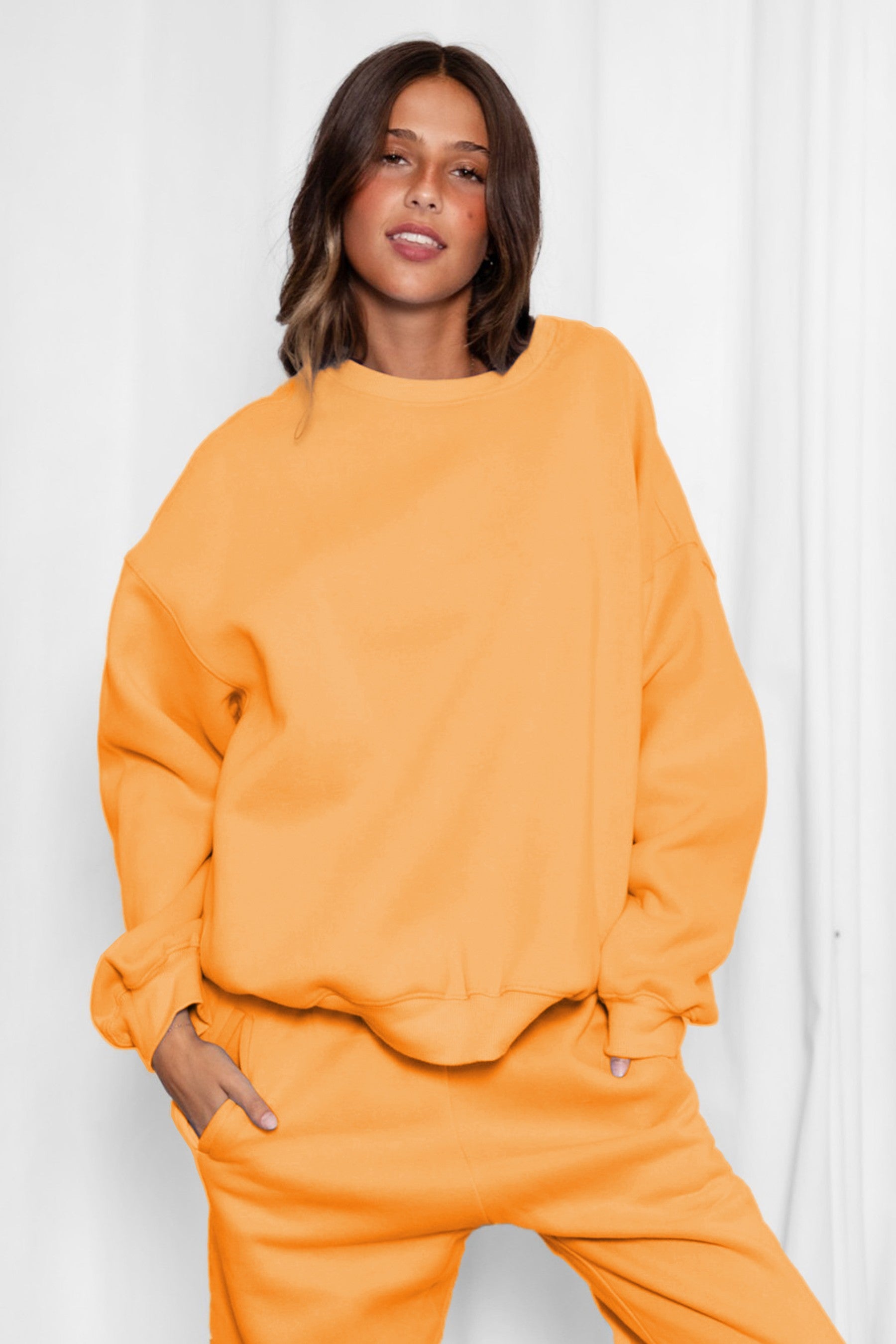 Varsity Plush Fleece Crew Neck Sweatshirt