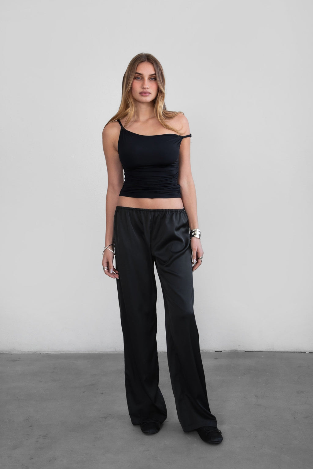 Liah Asymmetrical Double Strap Sleek Top
