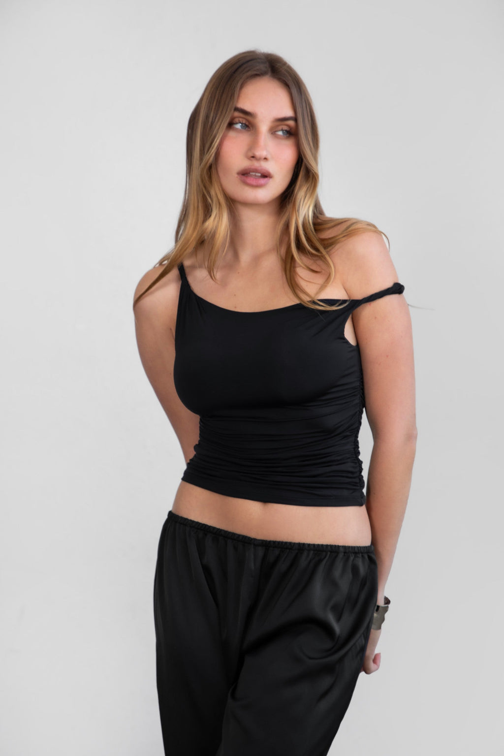 Liah Asymmetrical Double Strap Sleek Top