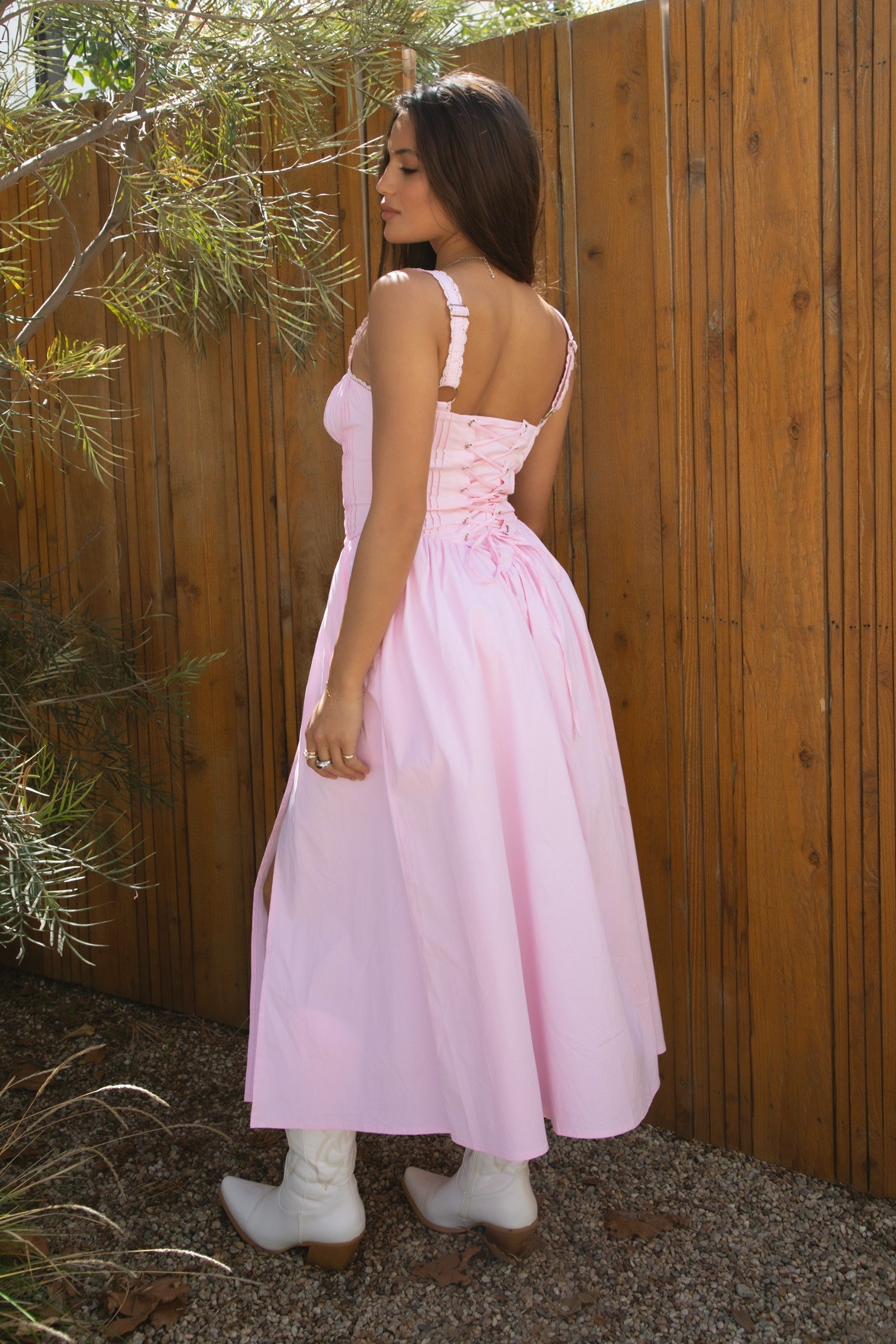LORETTA Stretch Poplin Maxi Dress