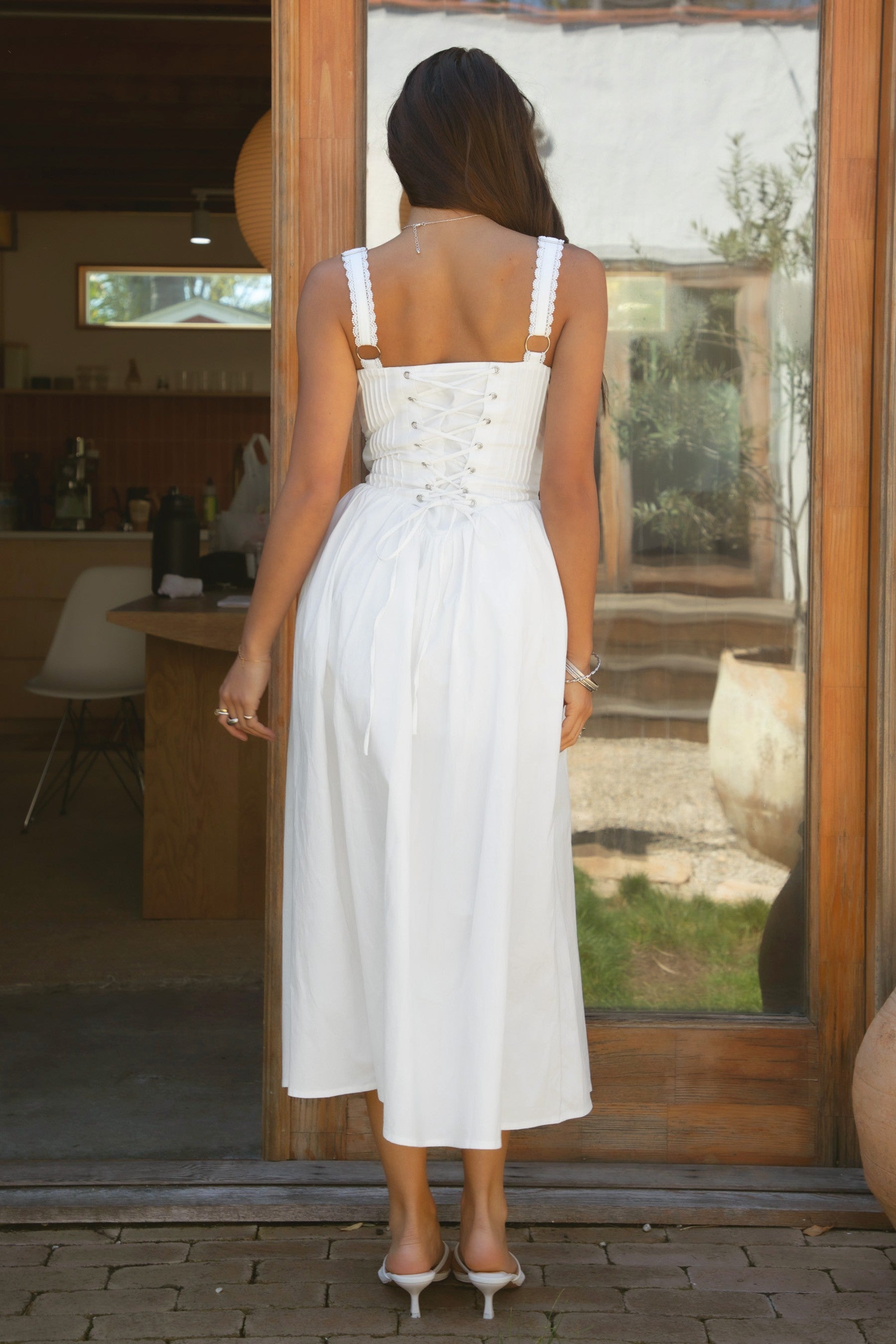 LORETTA Stretch Poplin Maxi Dress