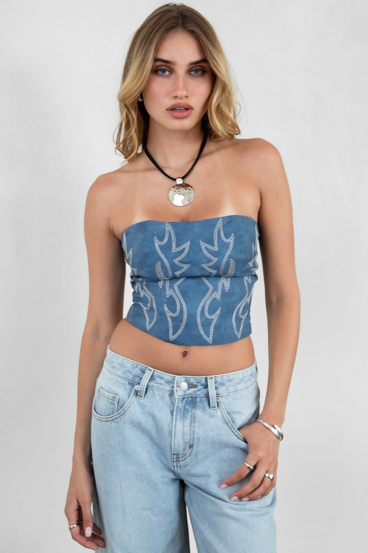 Beckee Embroidered Western Corset Top