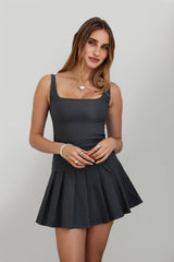 ADRINA Drop Waist Mini Dress