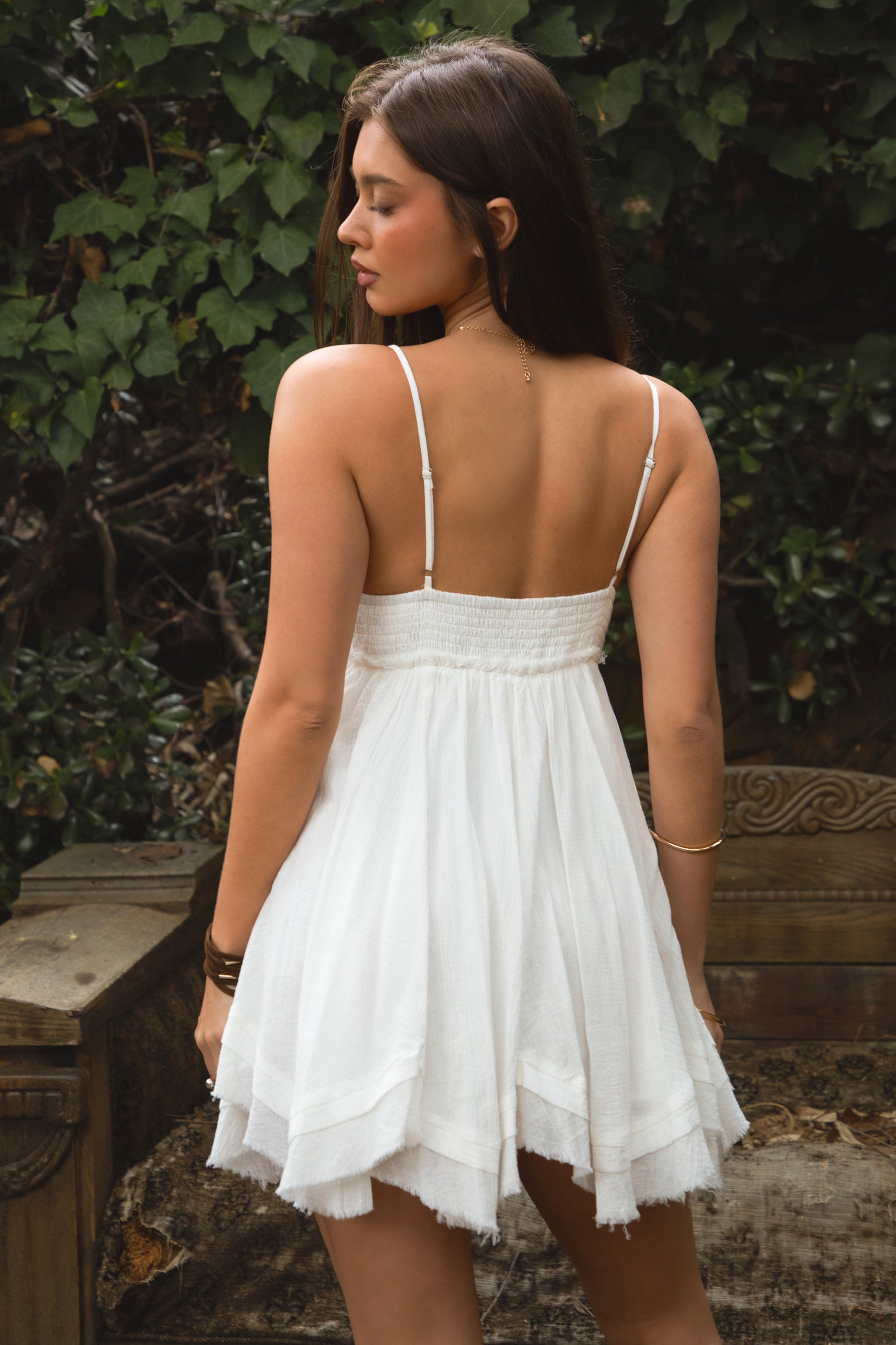 LUMI Frayed Hemline Baby Doll Dress