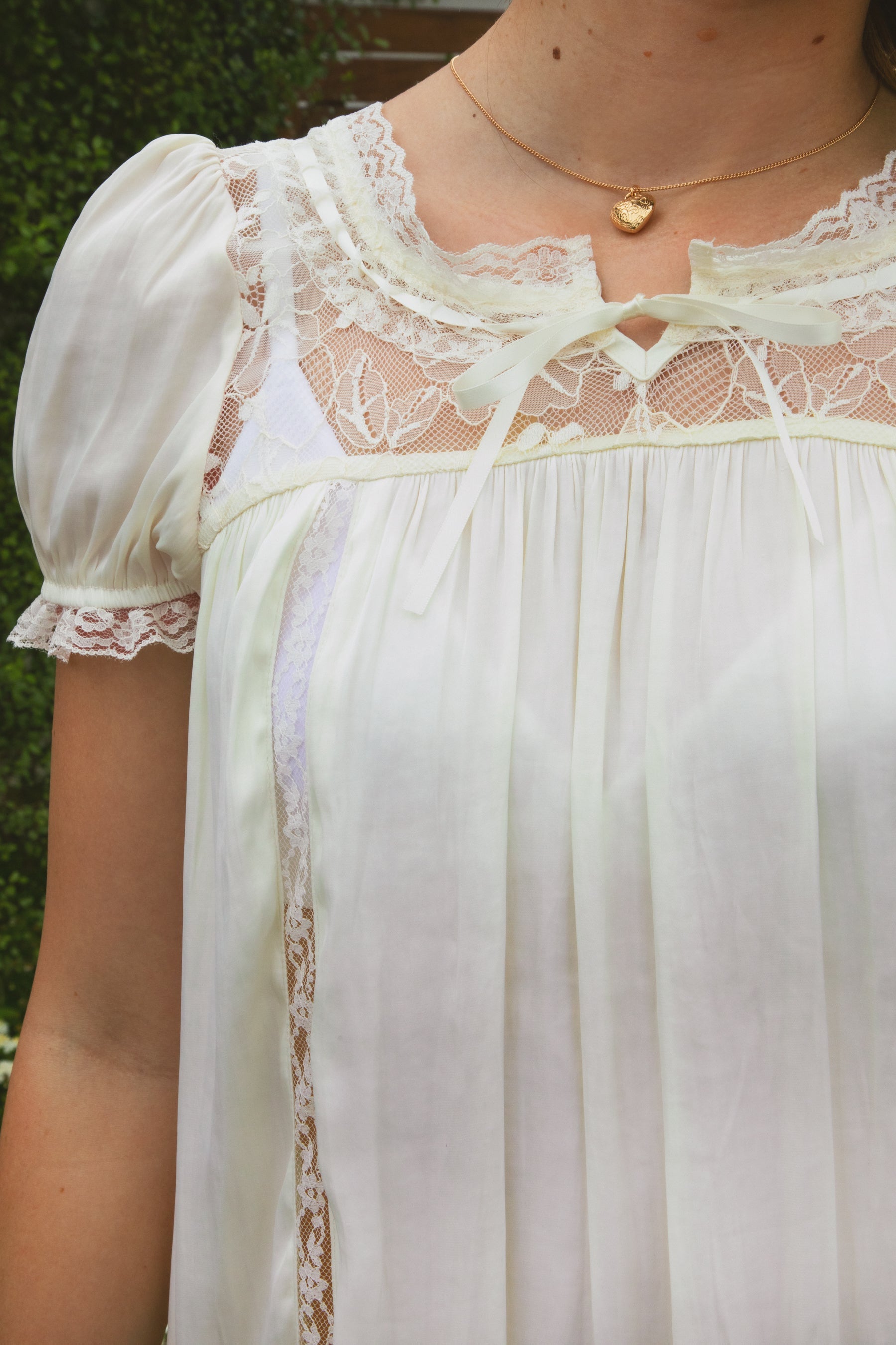 EVANGELIN Sheer Satin Short Sleeve Mini Dress