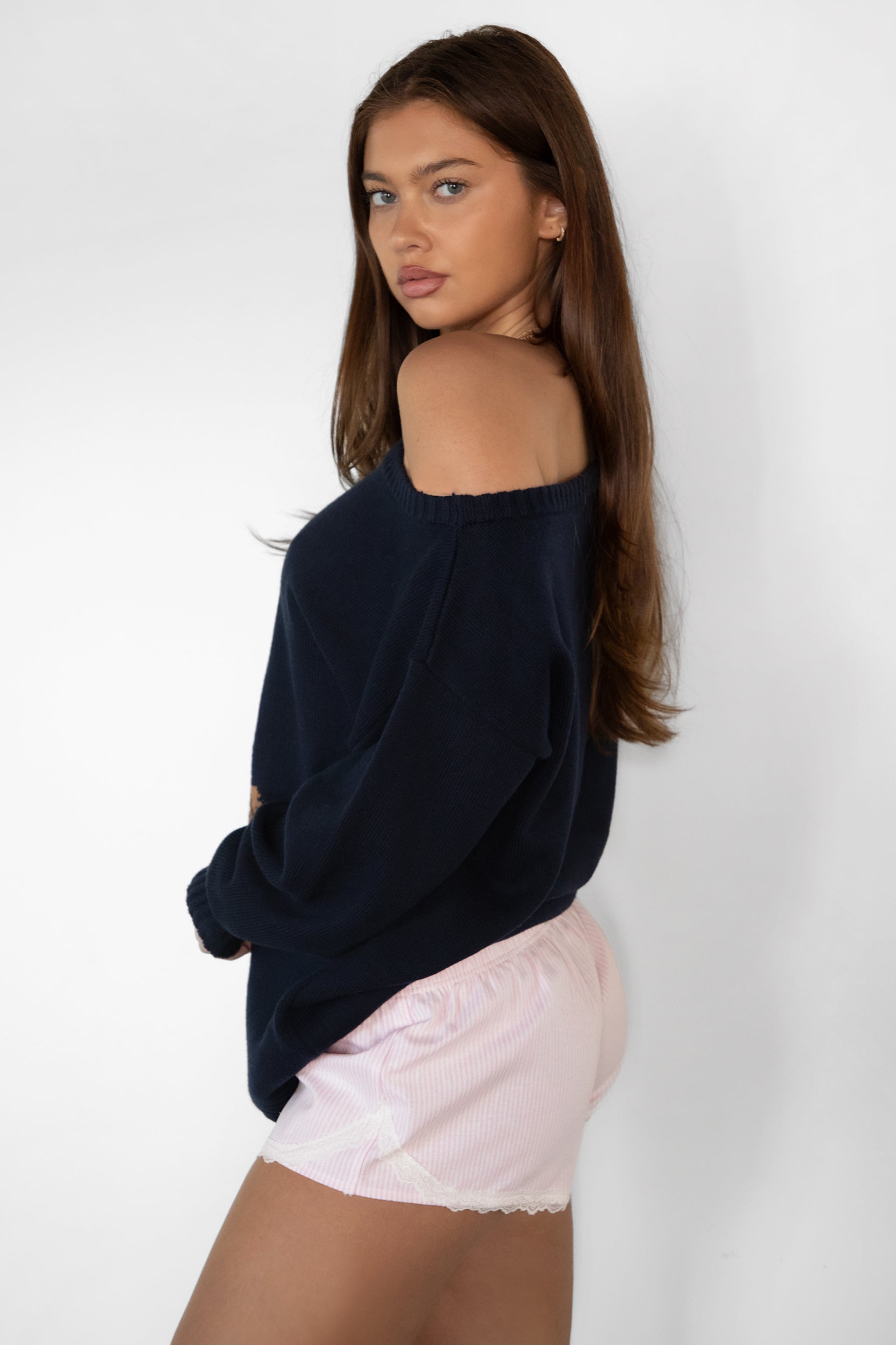 BLUBELL Low Rise Lace Trim Shorts