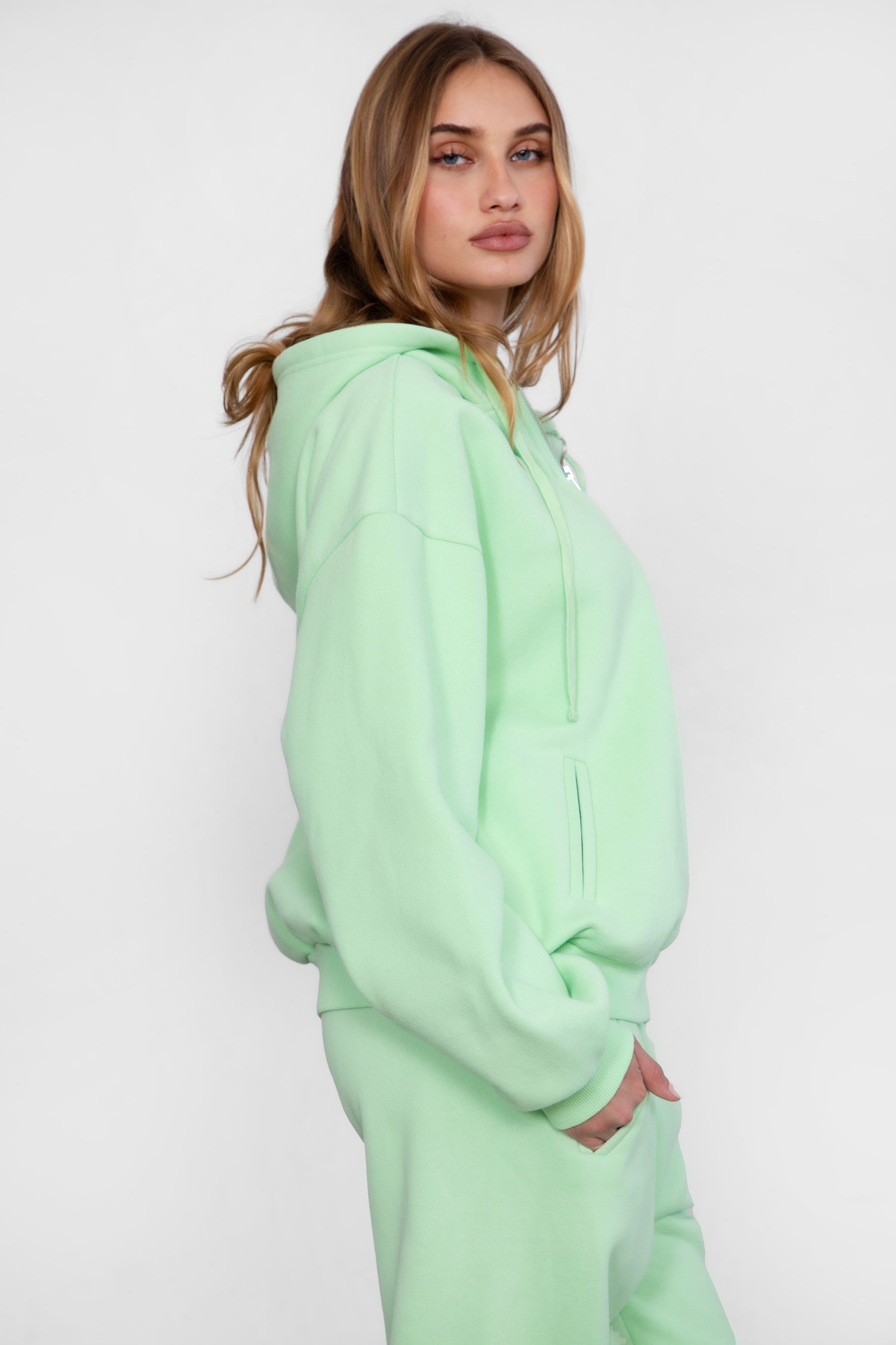 UNIVERSITY Plush Fleece Oversized Zip Up Hoodie