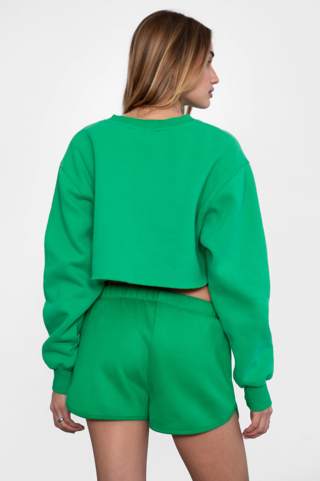 SHORTY Drawstring Waist Plush Fleece Track Mini Shorts