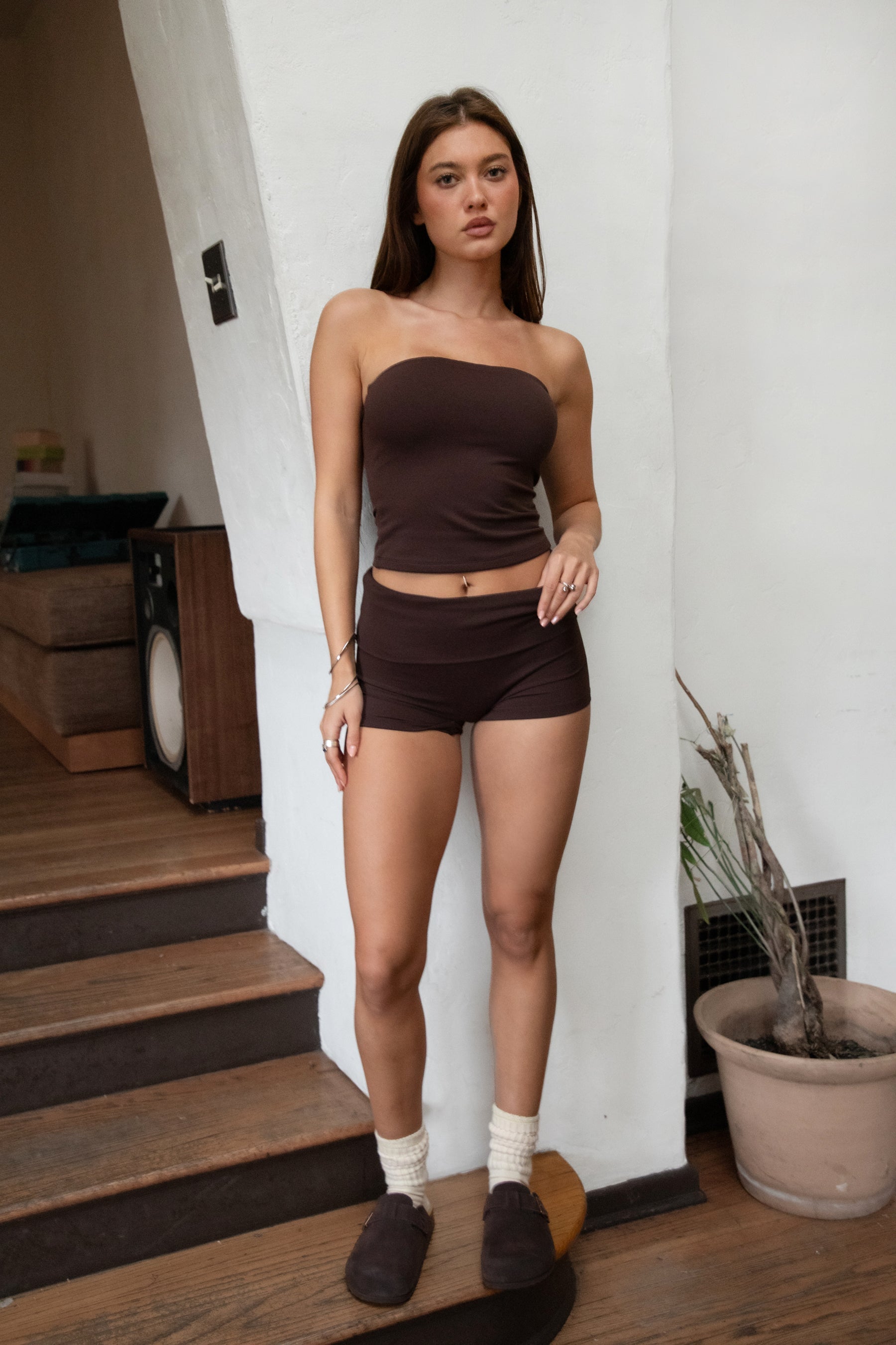 NYLEE Soft Span Jersey Yoga Shorts