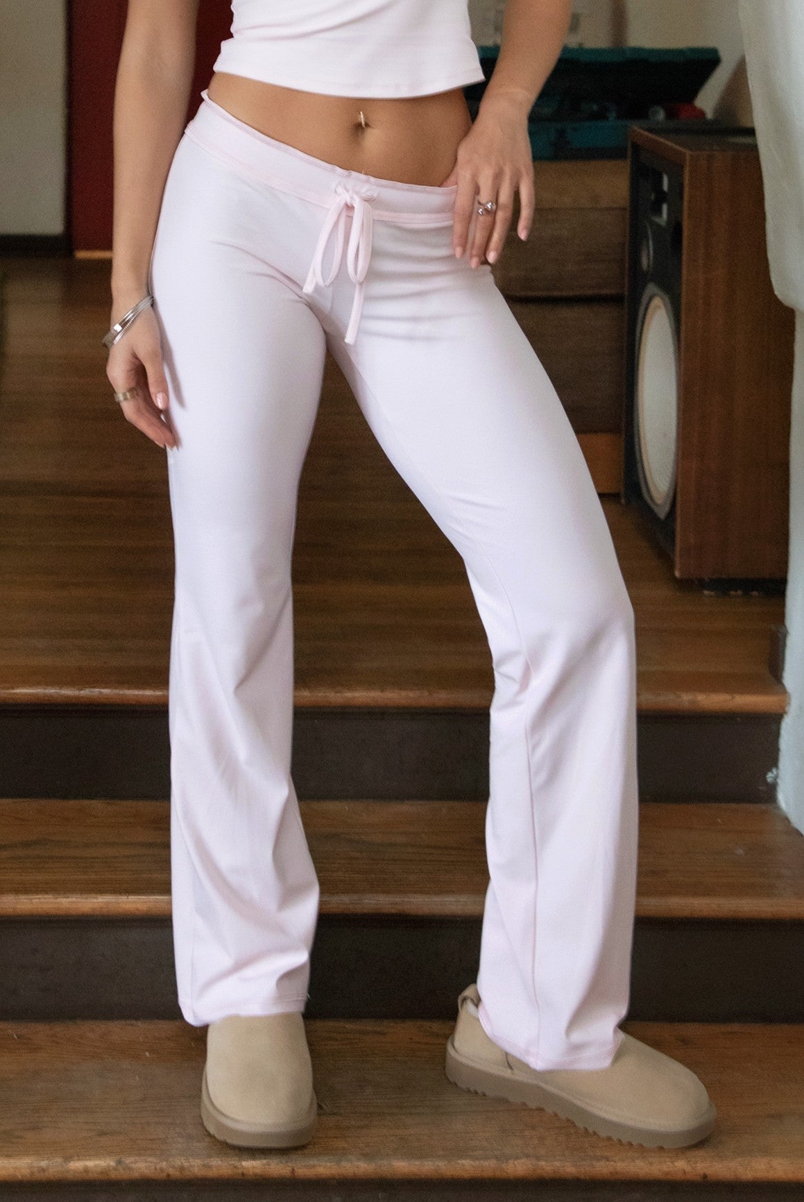 NYLEE Soft Span Jersey Yoga Wide Leg Pants