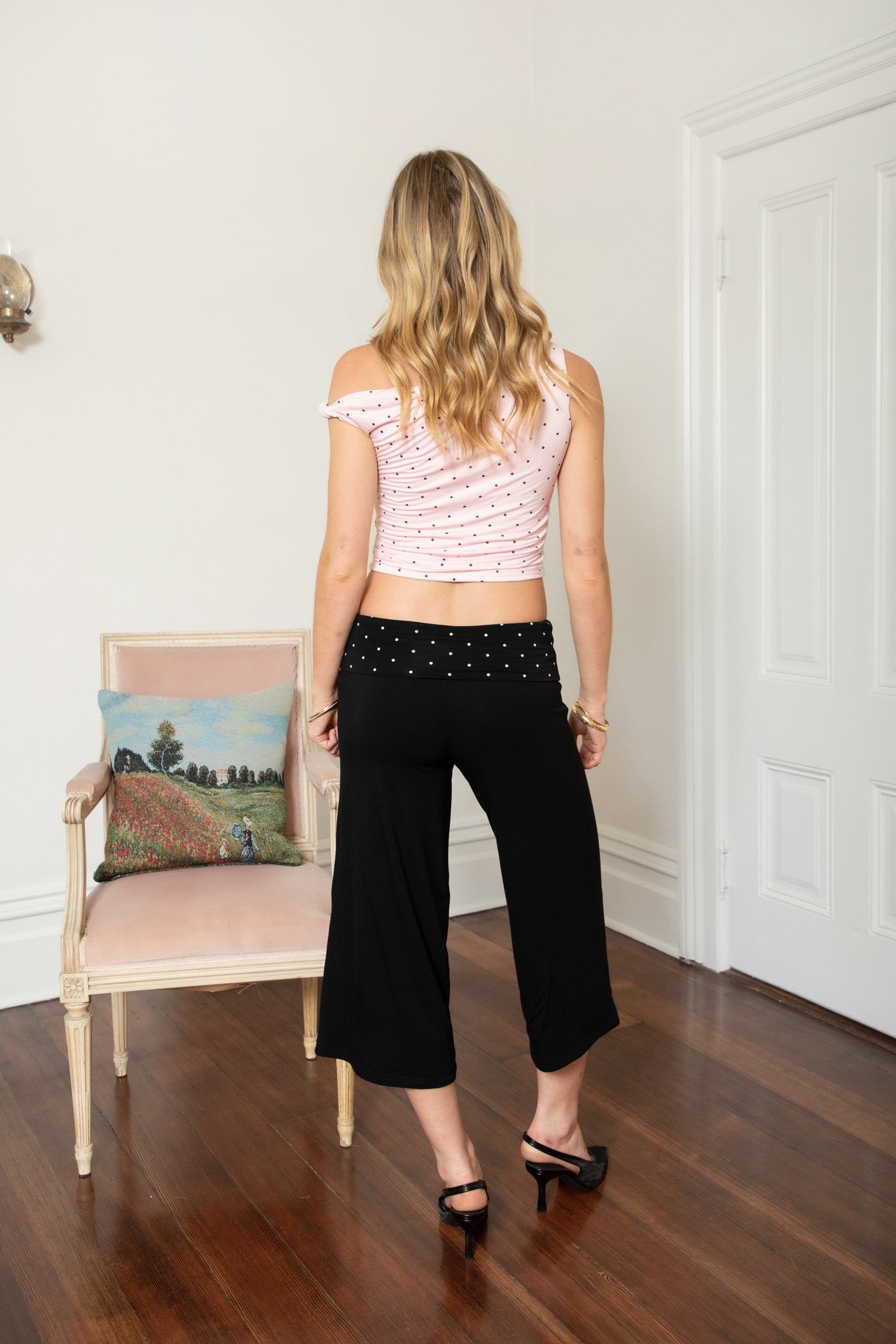 SORA Rayon Fold Over Waist Wide Capri Leggings [Pre-order]
