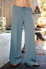 MARLOWE Stripe Mid Waist Wide Leg Pants