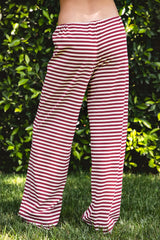 MARLOWE Stripe Mid Waist Wide Leg Pants