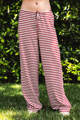 MARLOWE Stripe Mid Waist Wide Leg Pants