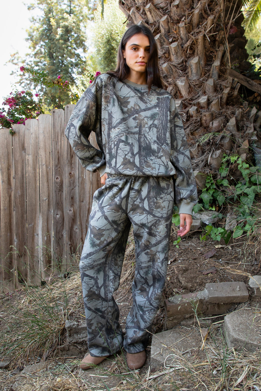 ELK Woodland Camo Cloud Fleece Wide Leg Sweatpants