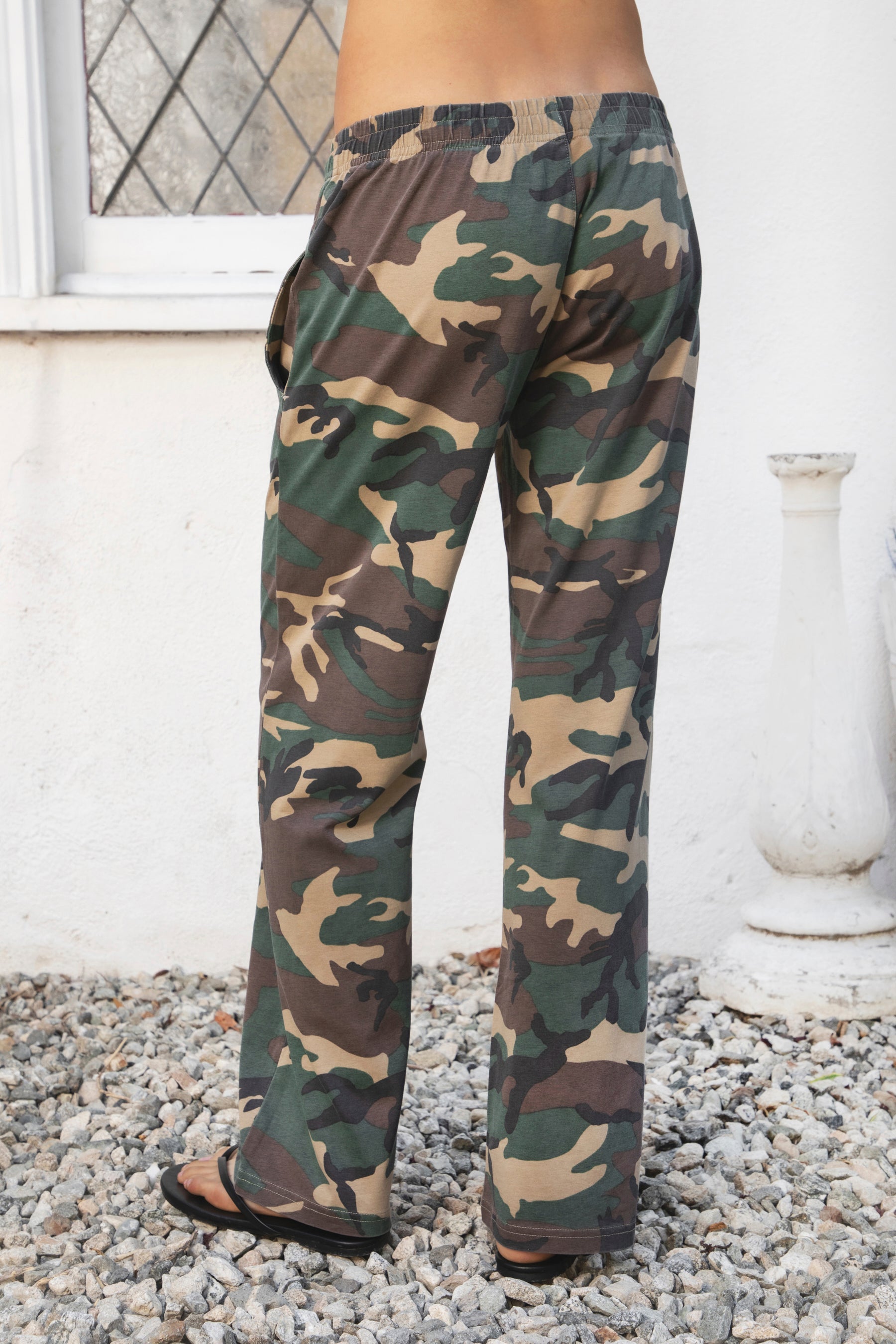 SCOUT Military Camo Washed Jersey Wide Leg Pants [Pre-order]