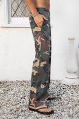 SCOUT Military Camo Washed Jersey Wide Leg Pants [Pre-order]