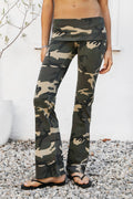 REMI Dark Military Camo Fold Over Flare Leggings