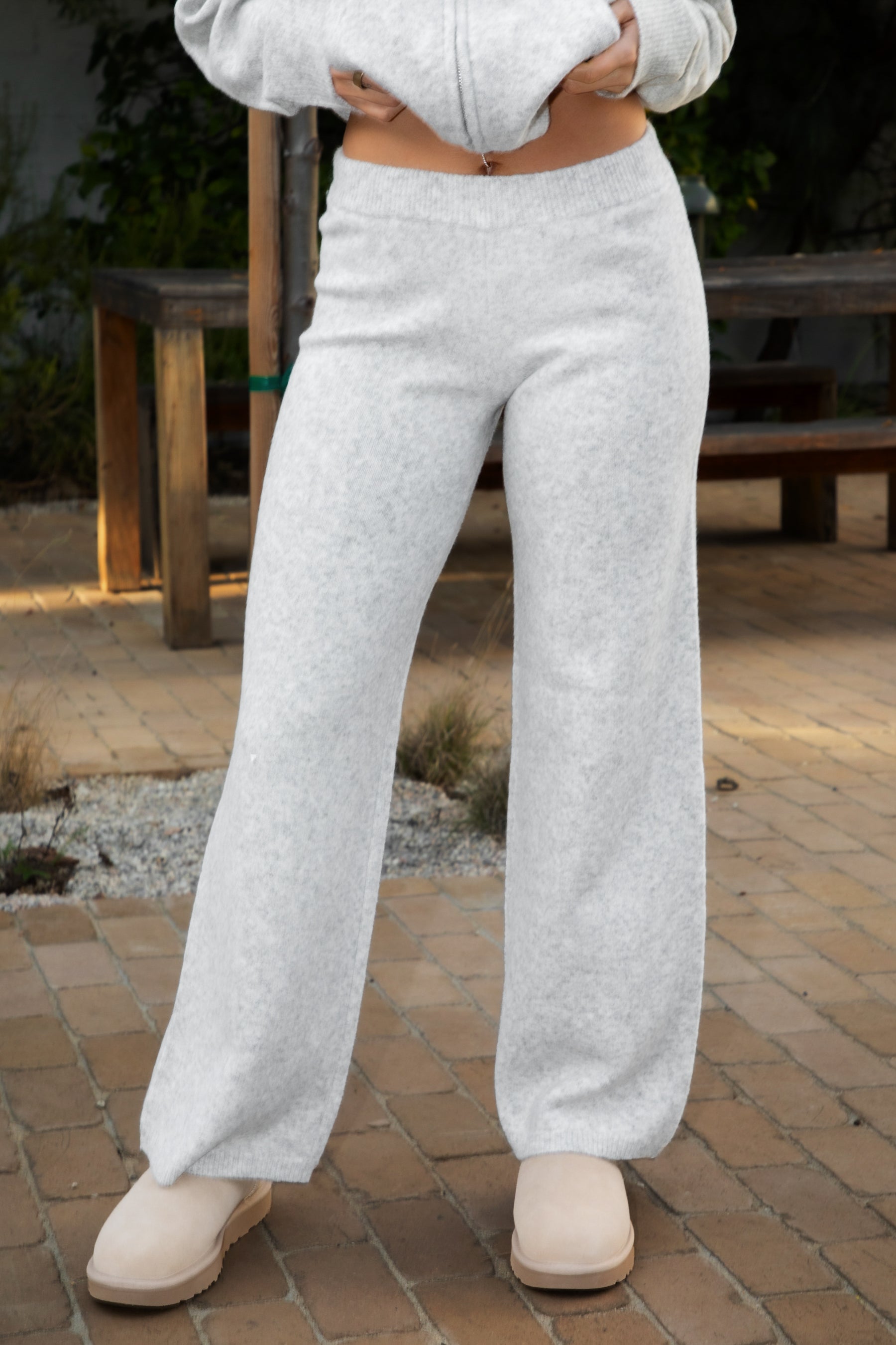 MALORA Sweater Knit Wide Leg Lounge Pants