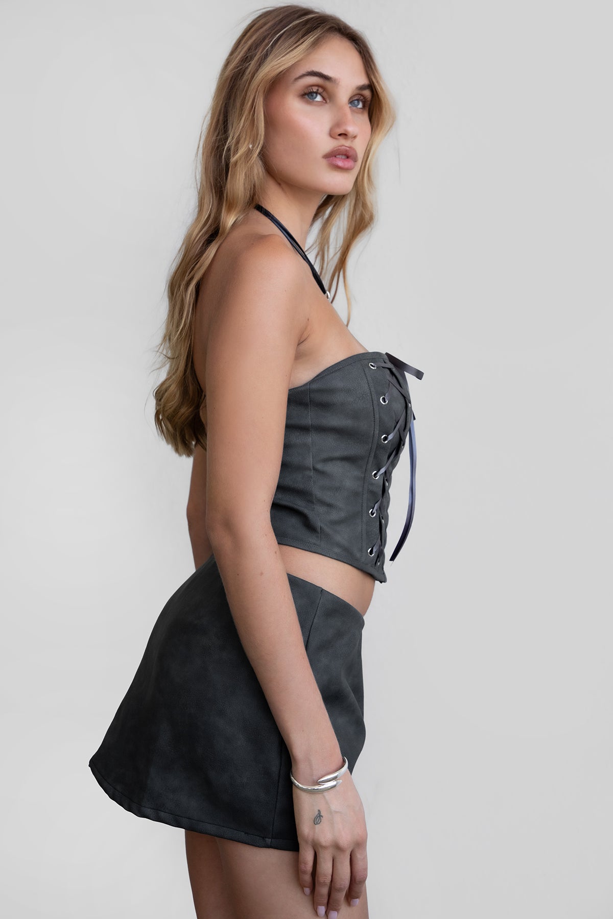 RILEY PU Vegan Leather Mini Skirt