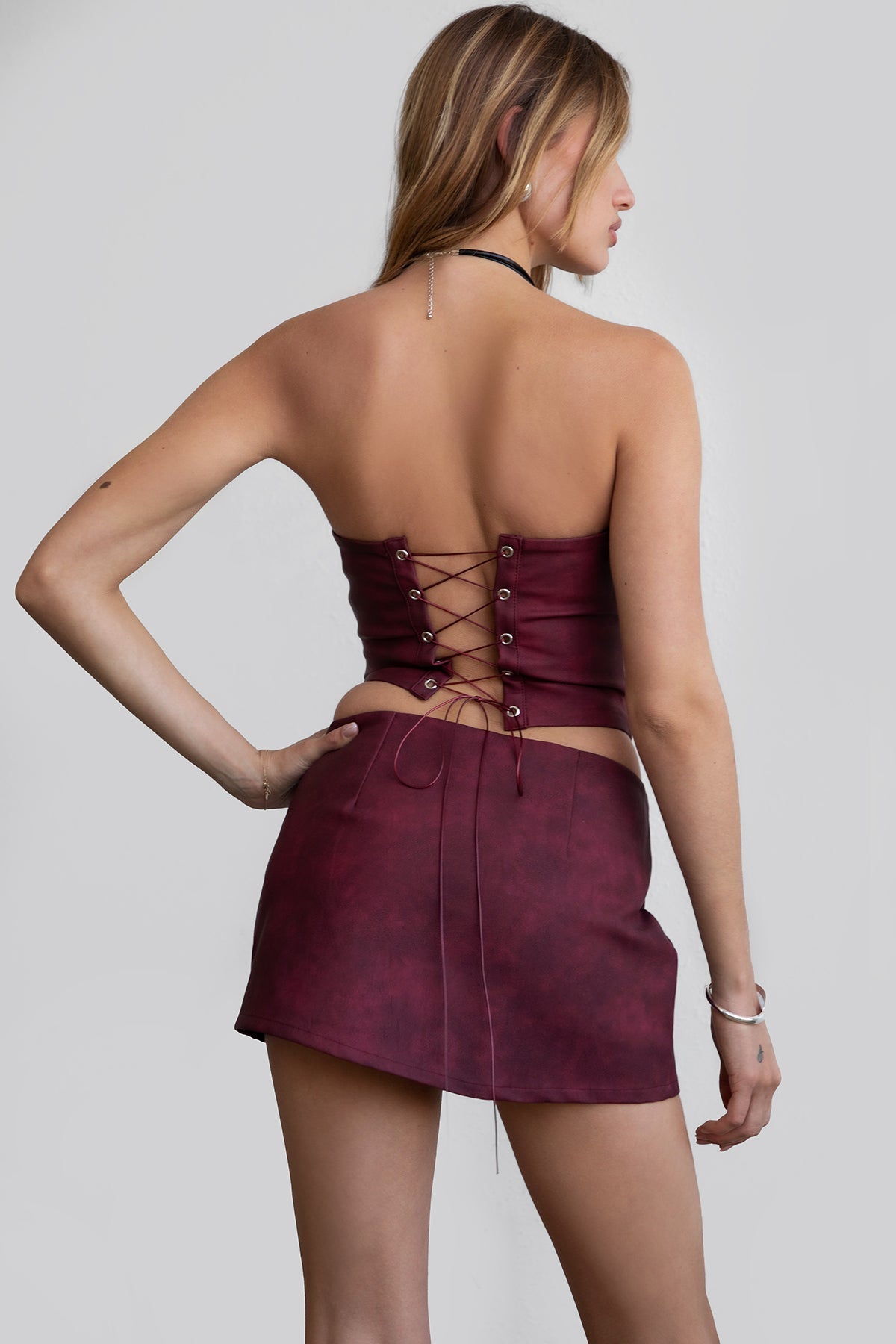 RILEY PU Vegan Leather Mini Skirt