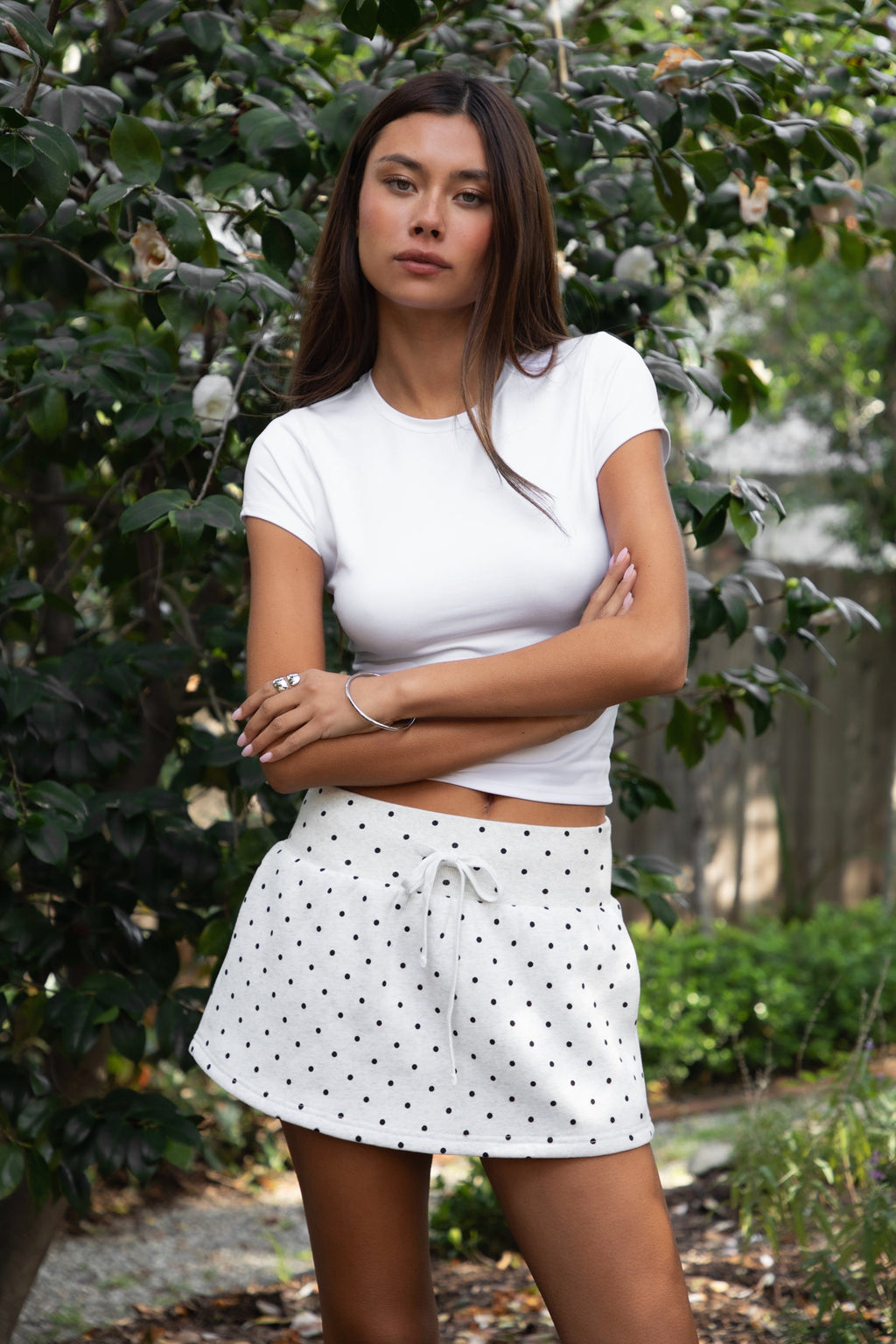 JOTTIE Plush Fleece Polka Dot Mini Skort