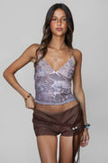ALESSI Leopard Mesh Print Cami Top