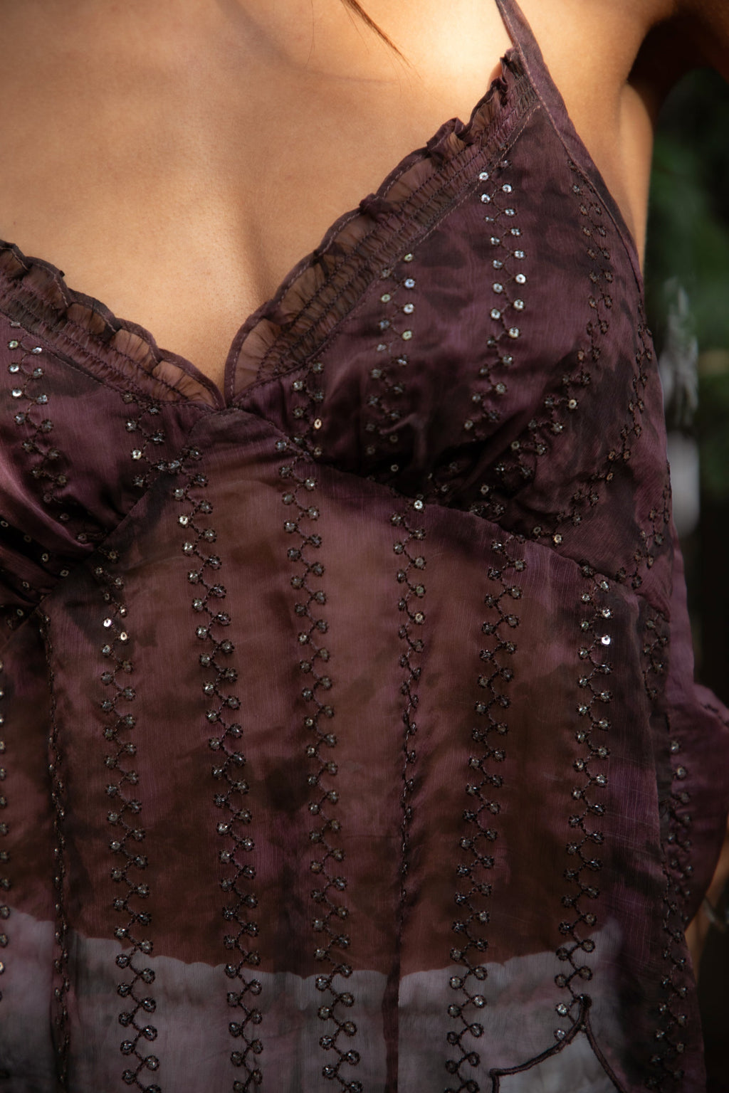 ISOLA Sequin Chiffon Halter Top