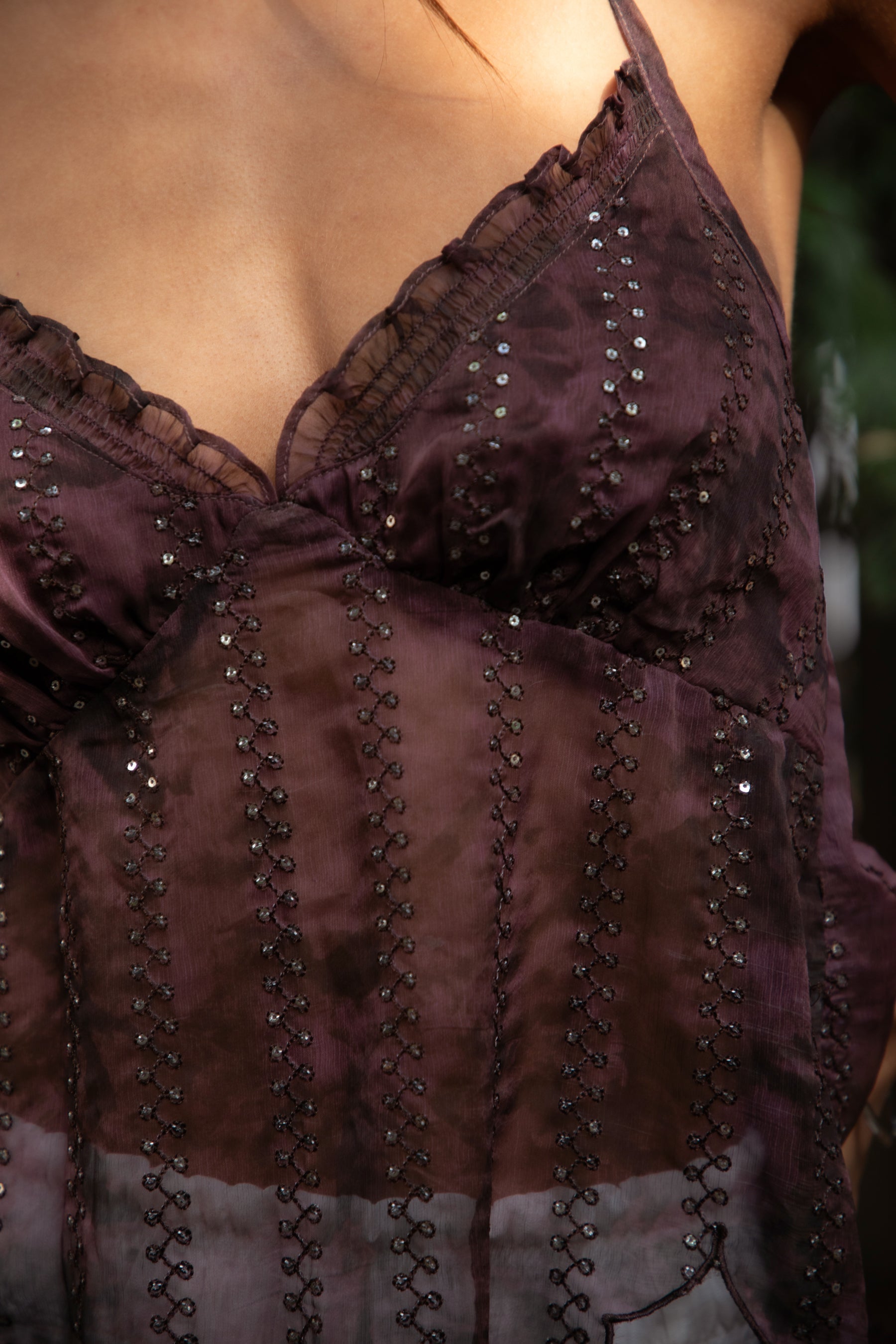 ISOLA Sequin Chiffon Halter Top