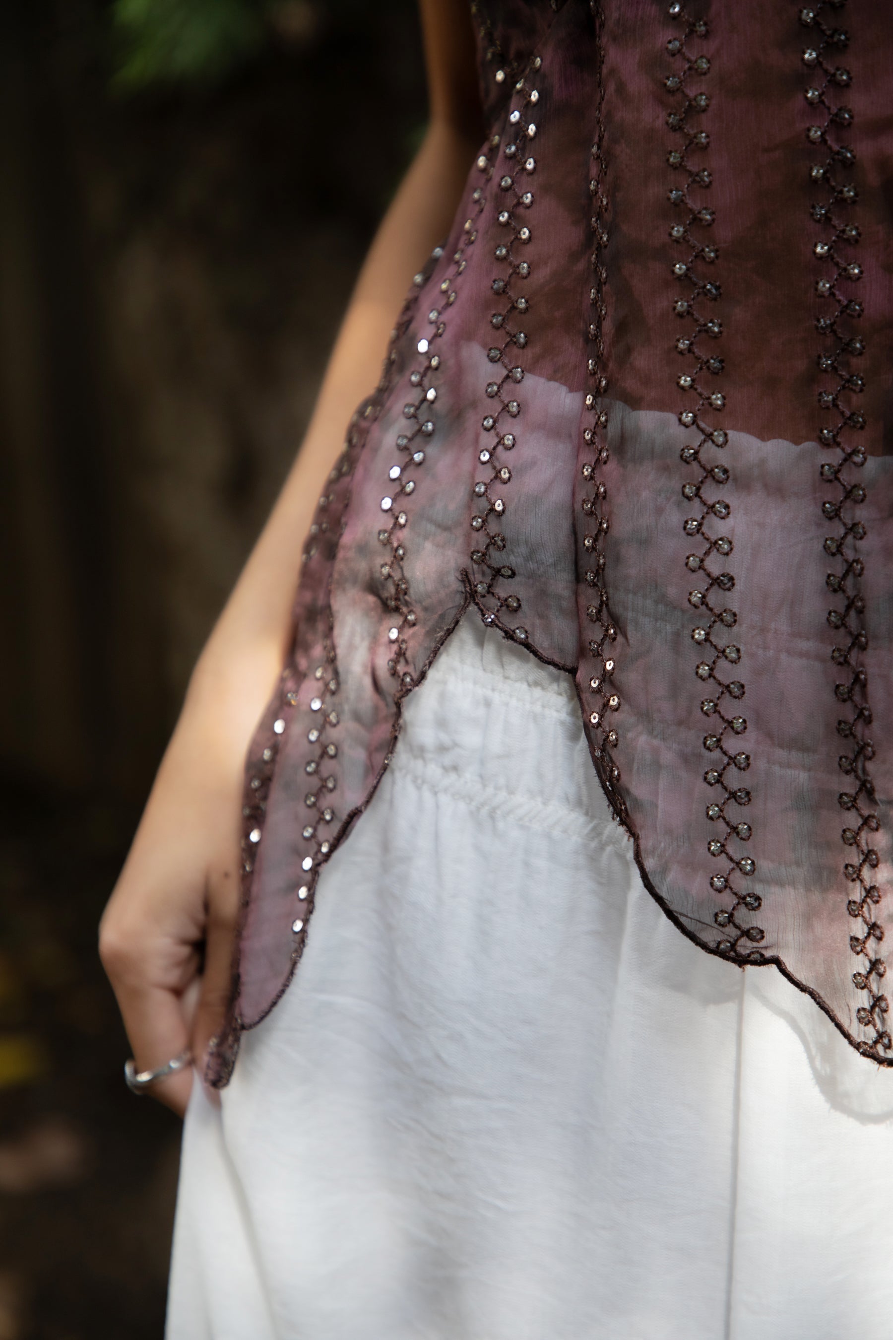 ISOLA Sequin Chiffon Halter Top