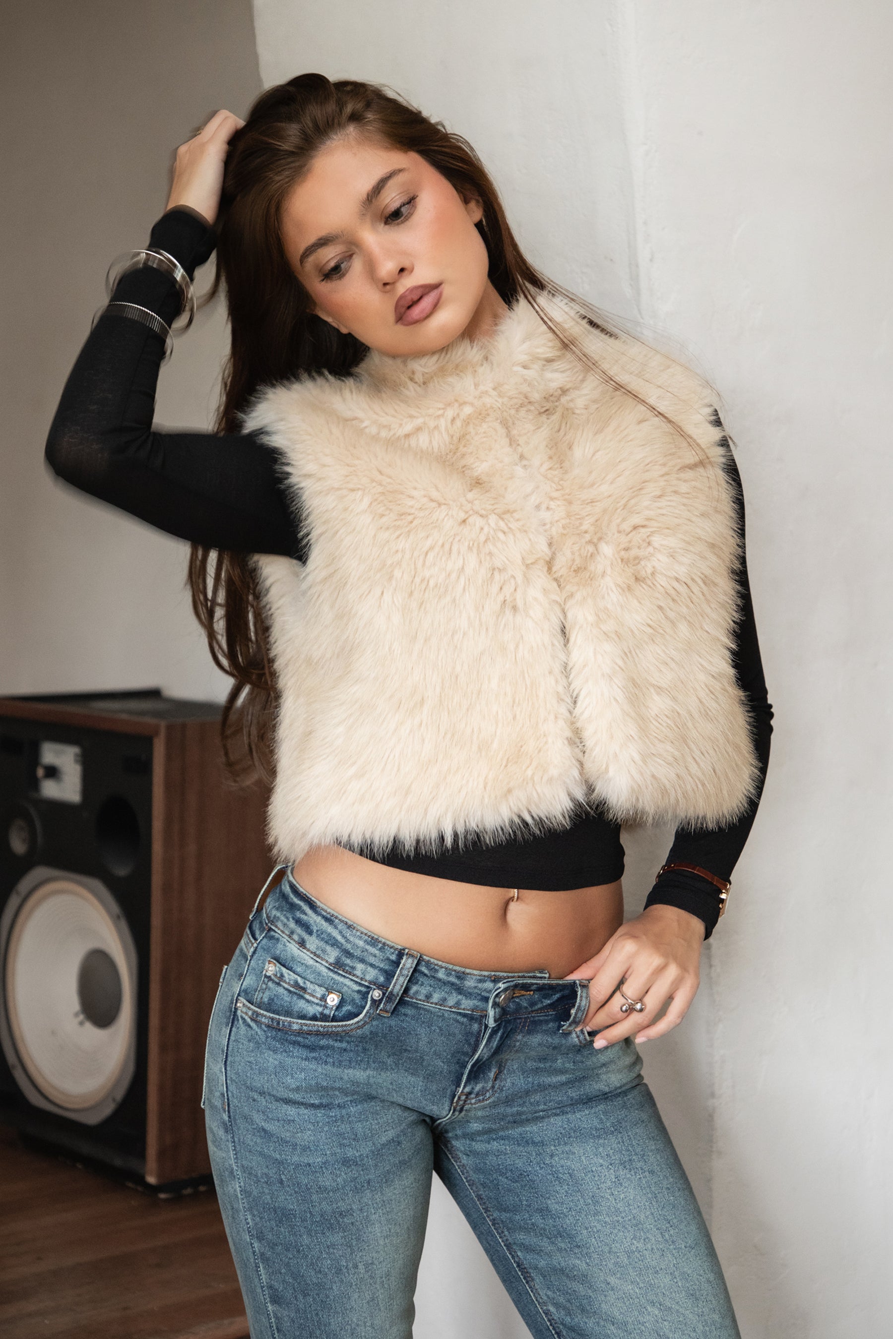 BRIENNE Soft Plush Faux Fur Vest