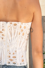 CALISTA Crochet Lace Sheer Corset Top