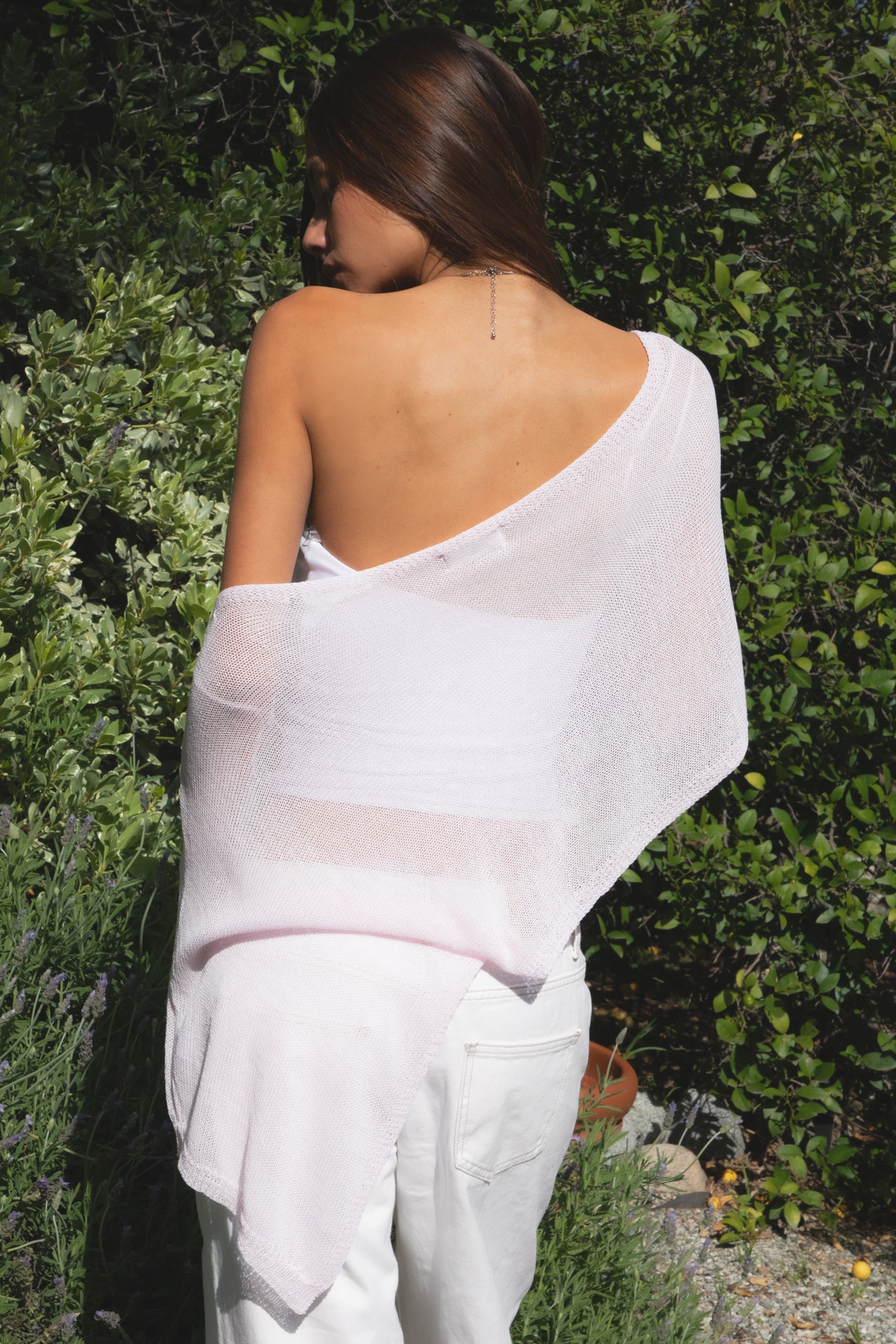 SOLEI Lightweight Sheer Sweater Knit Cape