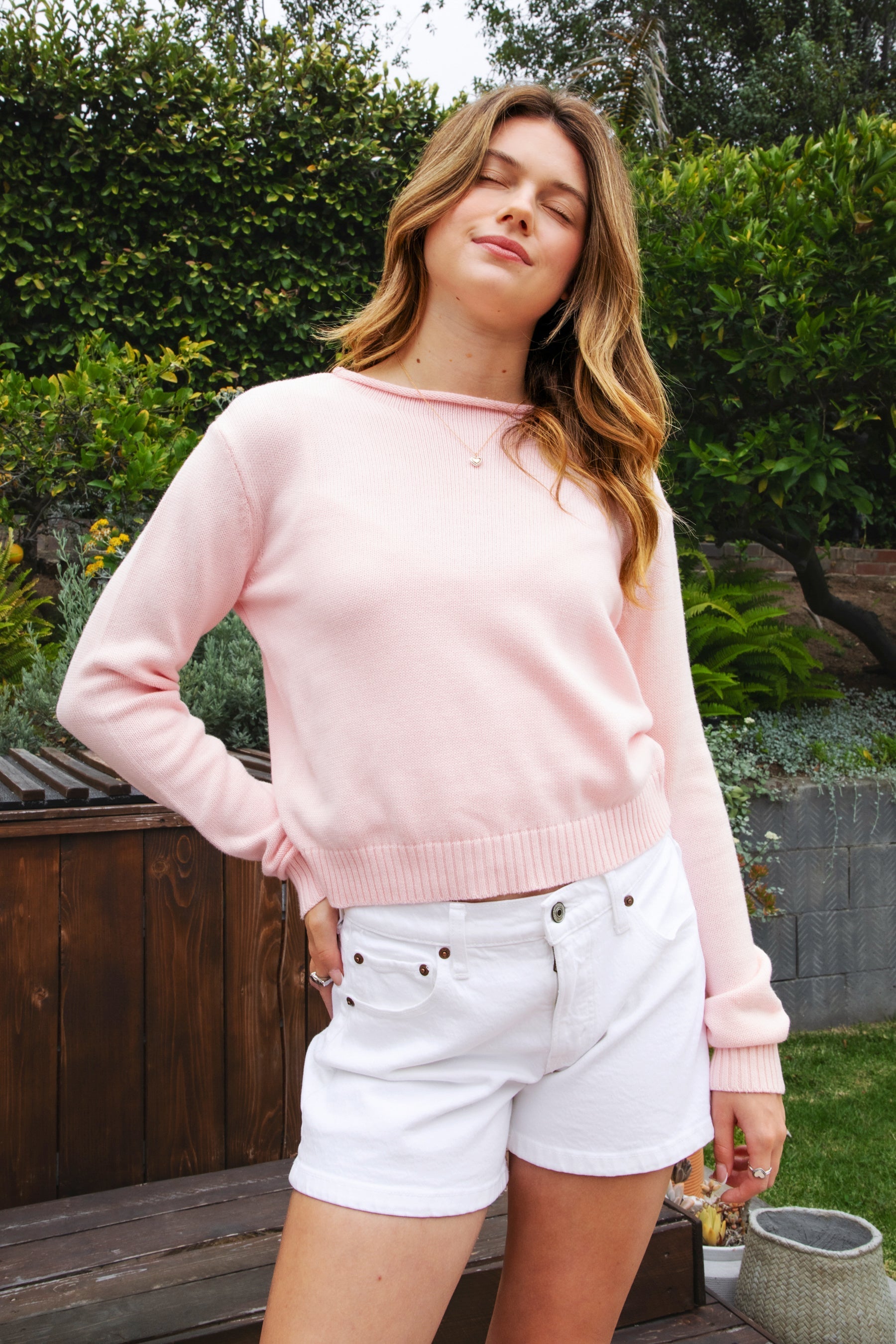 LUMEE Rolled Neck Long Sleeve Knit Sweater