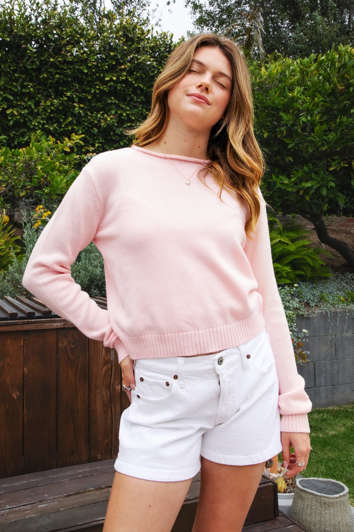 LUMEE Rolled Neck Long Sleeve Knit Sweater