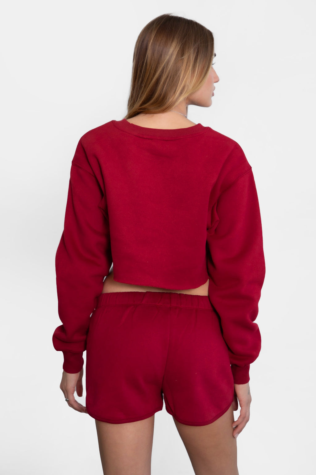 SHORTY Drawstring Waist Plush Fleece Track Mini Shorts