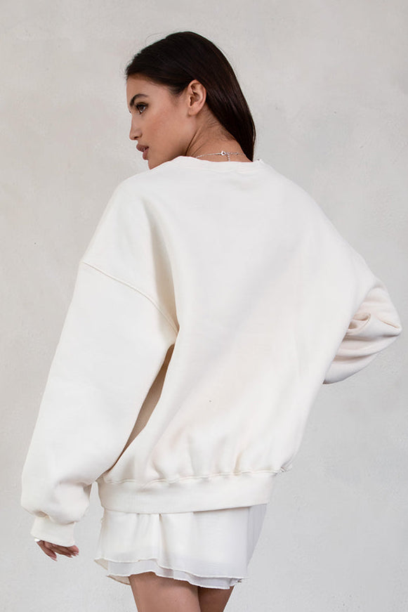 Varsity Plush Fleece Crew Neck Sweatshirt