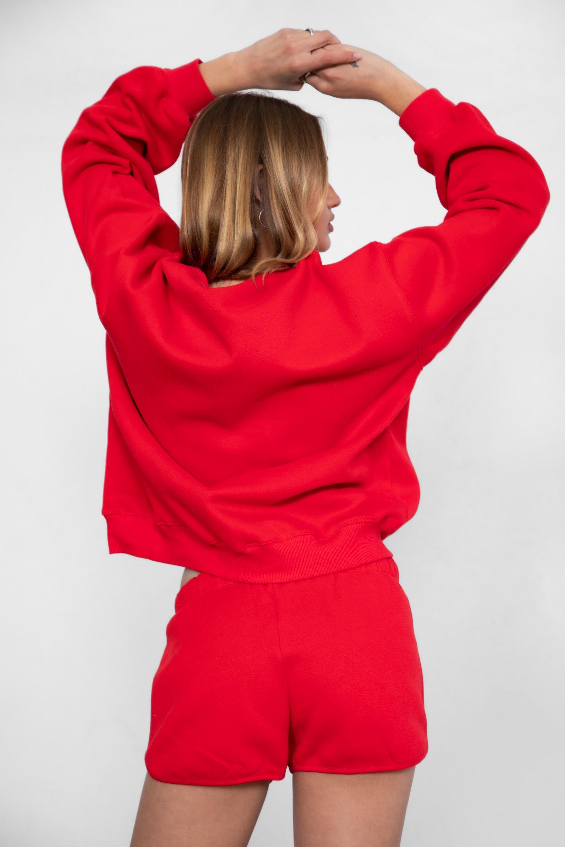 SHORTY Drawstring Waist Plush Fleece Track Mini Shorts