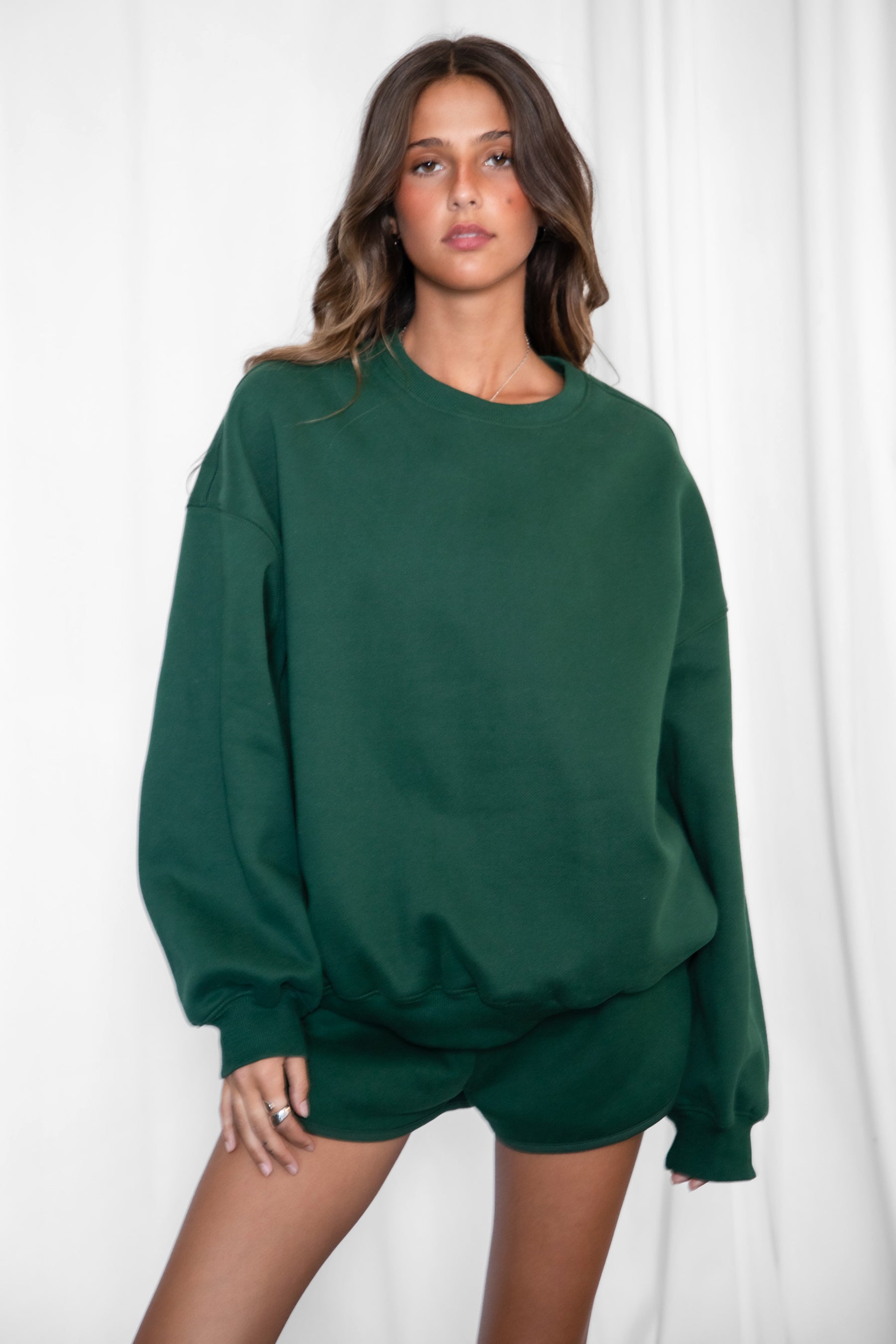 Varsity Plush Fleece Crew Neck Sweatshirt