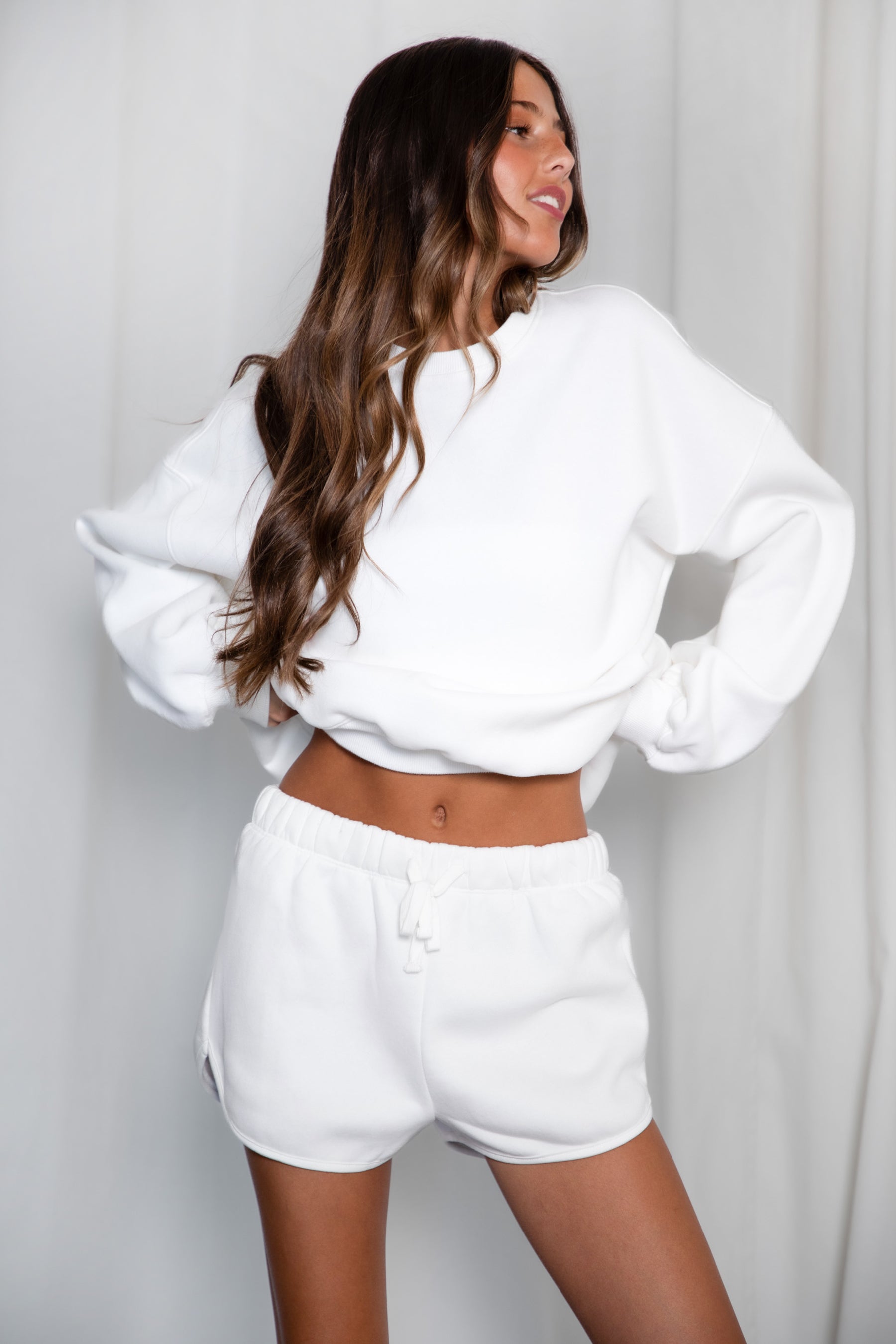 Varsity Plush Fleece Crew Neck Sweatshirt
