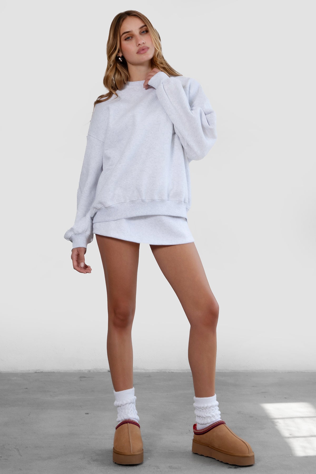VARSITY Plush Fleece Crew Neck Sweatshirt