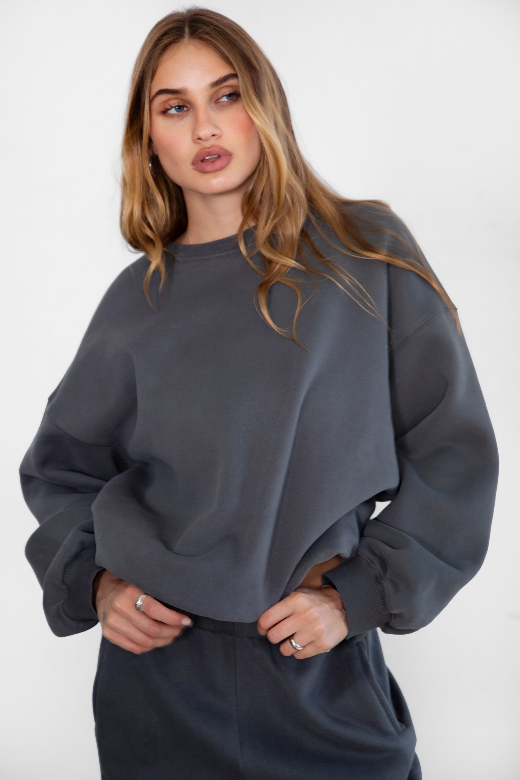 Varsity Plush Fleece Crew Neck Sweatshirt