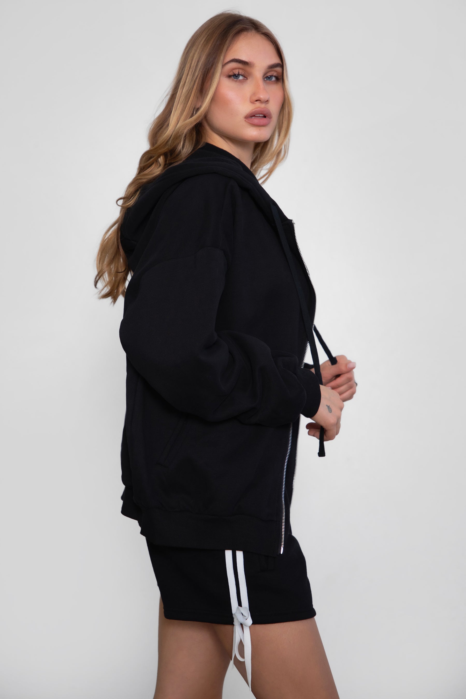UNIVERSITY Plush Fleece Oversized Zip Up Hoodie
