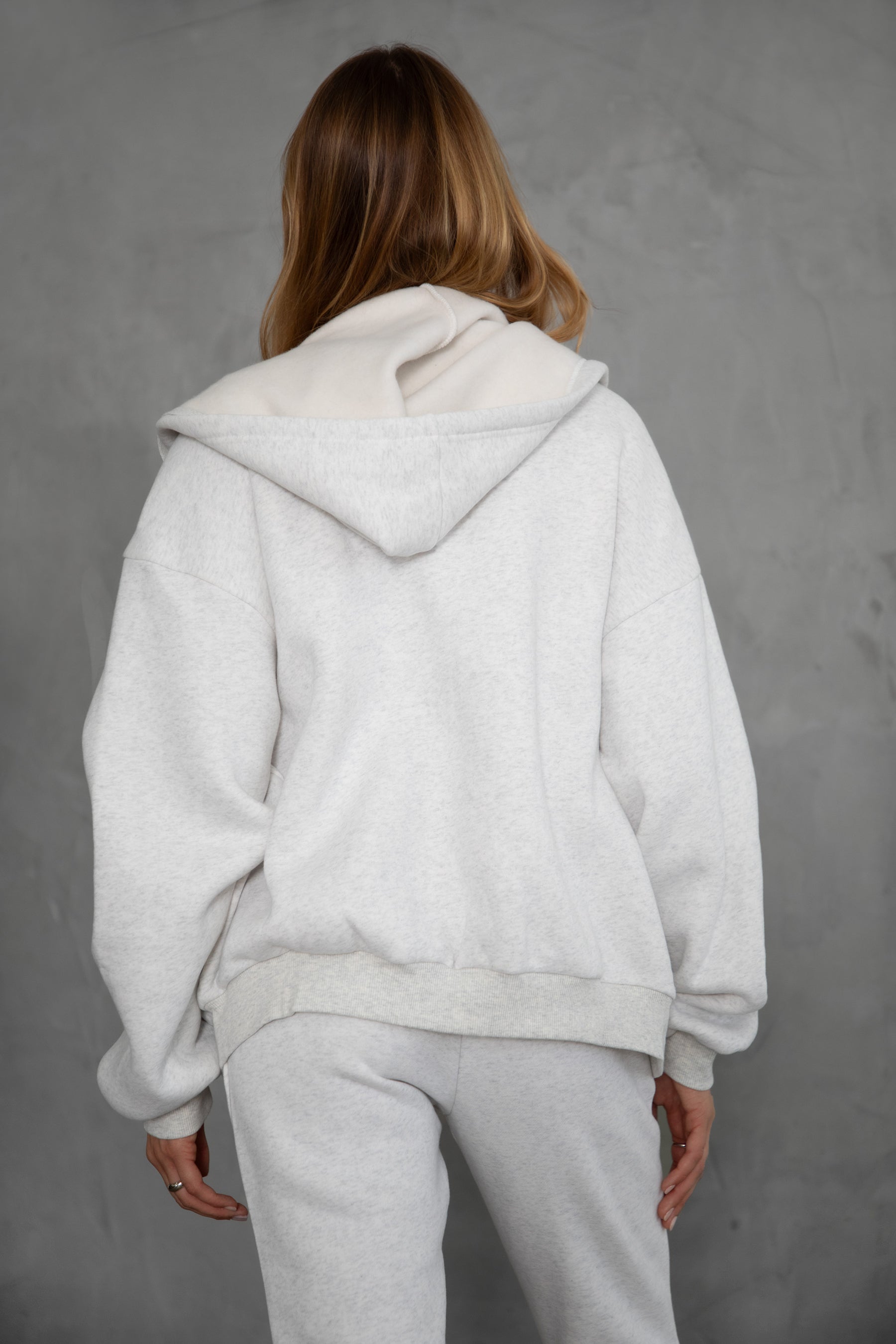UNIVERSITY Plush Fleece Oversized Zip Up Hoodie
