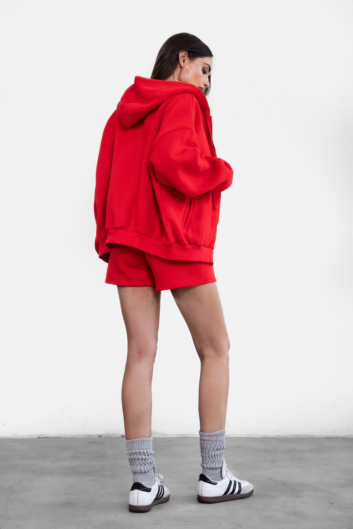 UNIVERSITY Plush Fleece Oversized Zip Up Hoodie