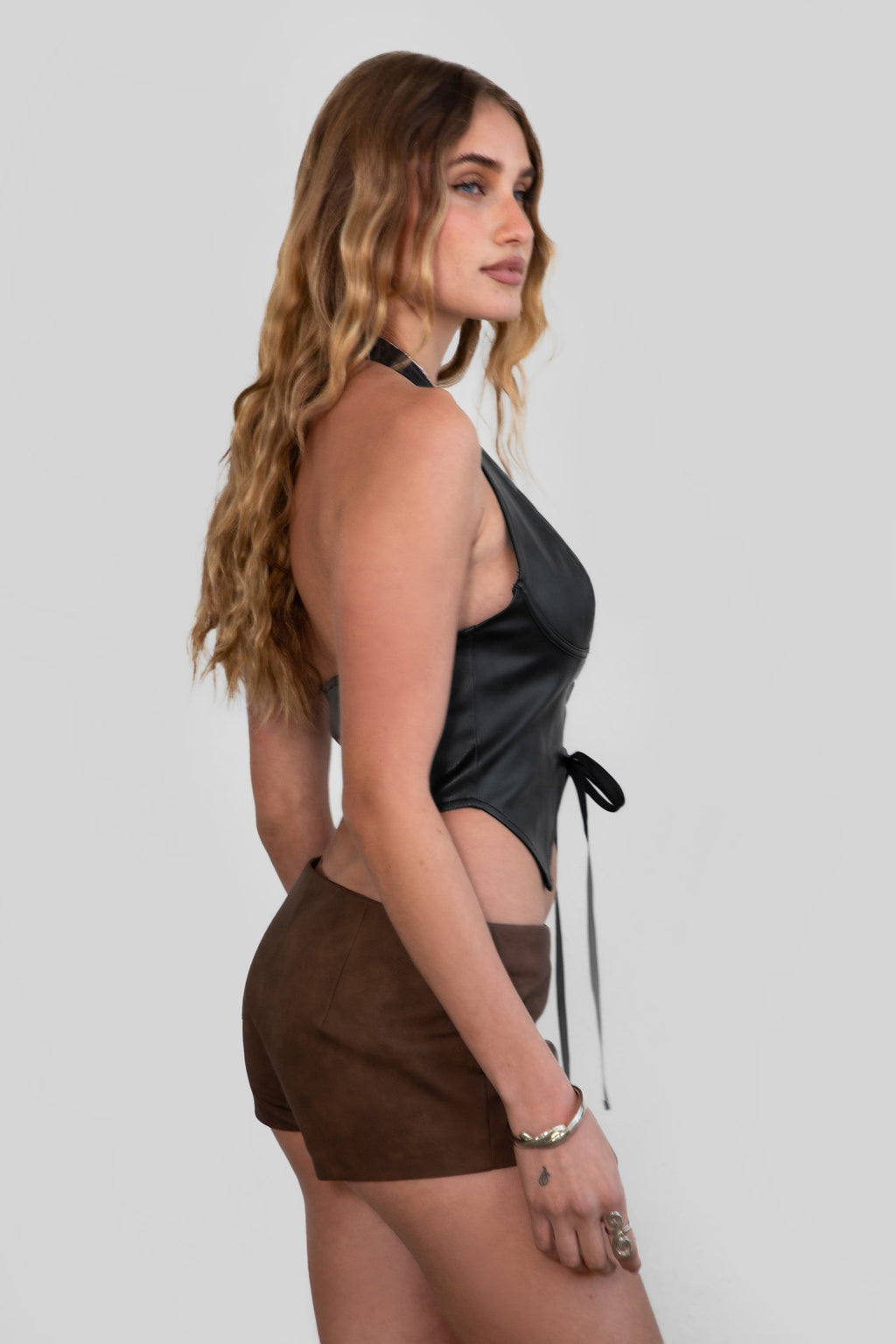 Cara Lightweight PU Halter Top [Partial Pre-order]