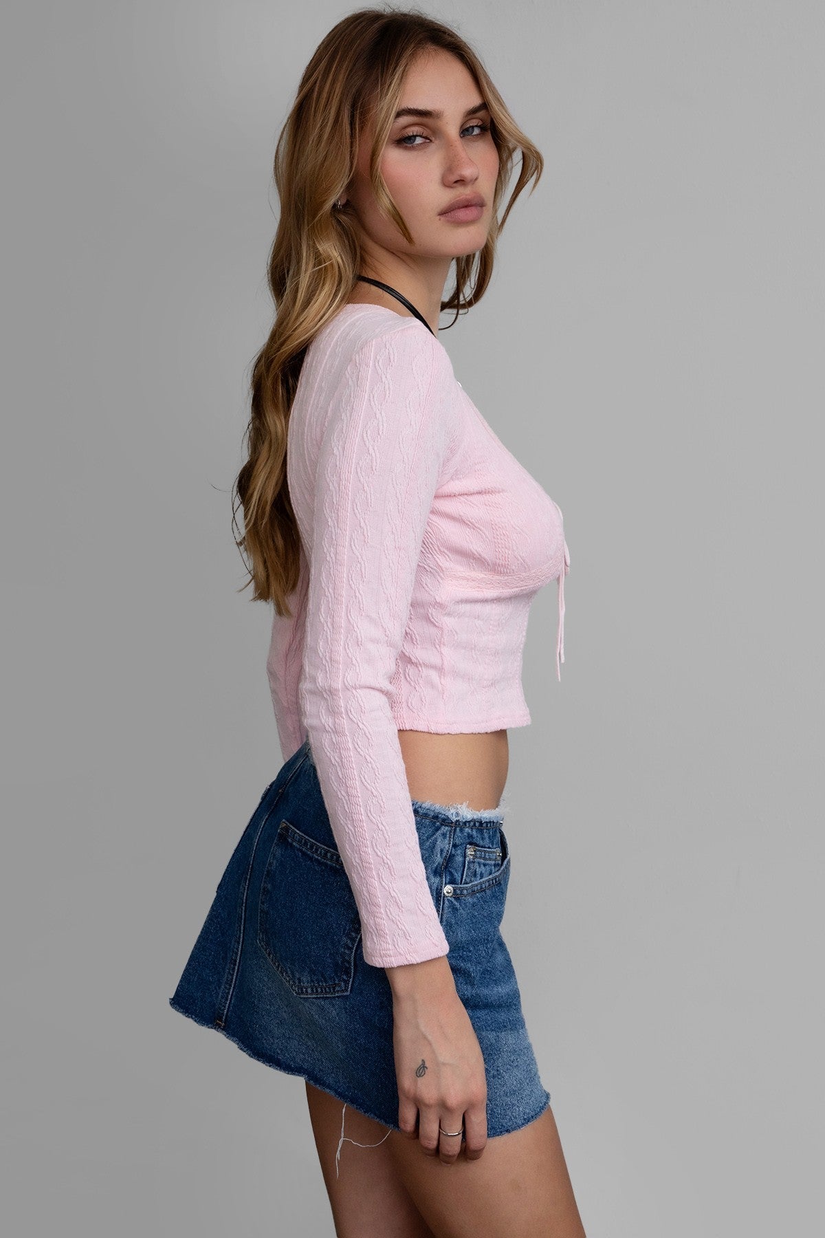 Dinah Jacquard Long Sleeve Top